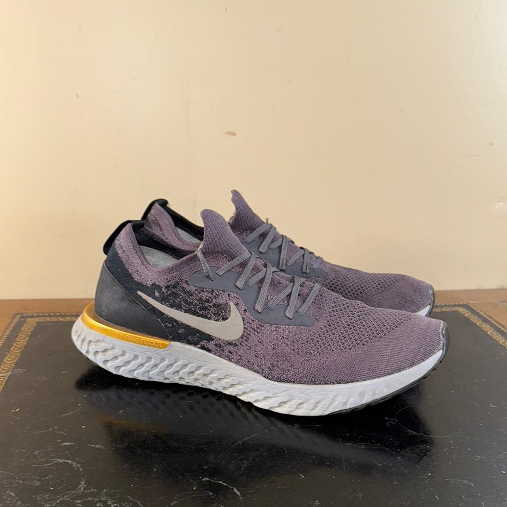 Nike Men's Running Shoes - Purple and Yellow